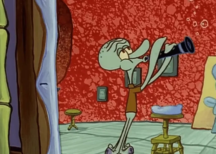 Squidward playing the clarinet