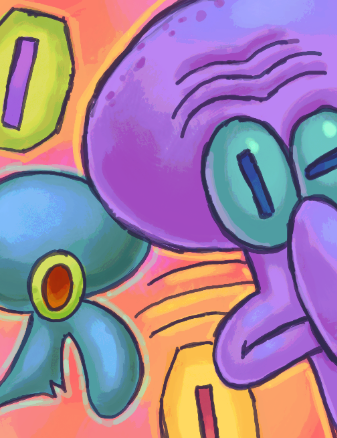 a painting created by Squidward